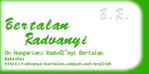 bertalan radvanyi business card